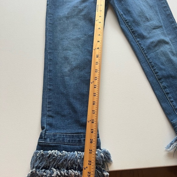 Before You Jeans Womens Size Small S Fringe Bottom Medium Wash Denim Boho 13x23" - Picture 3 of 7
